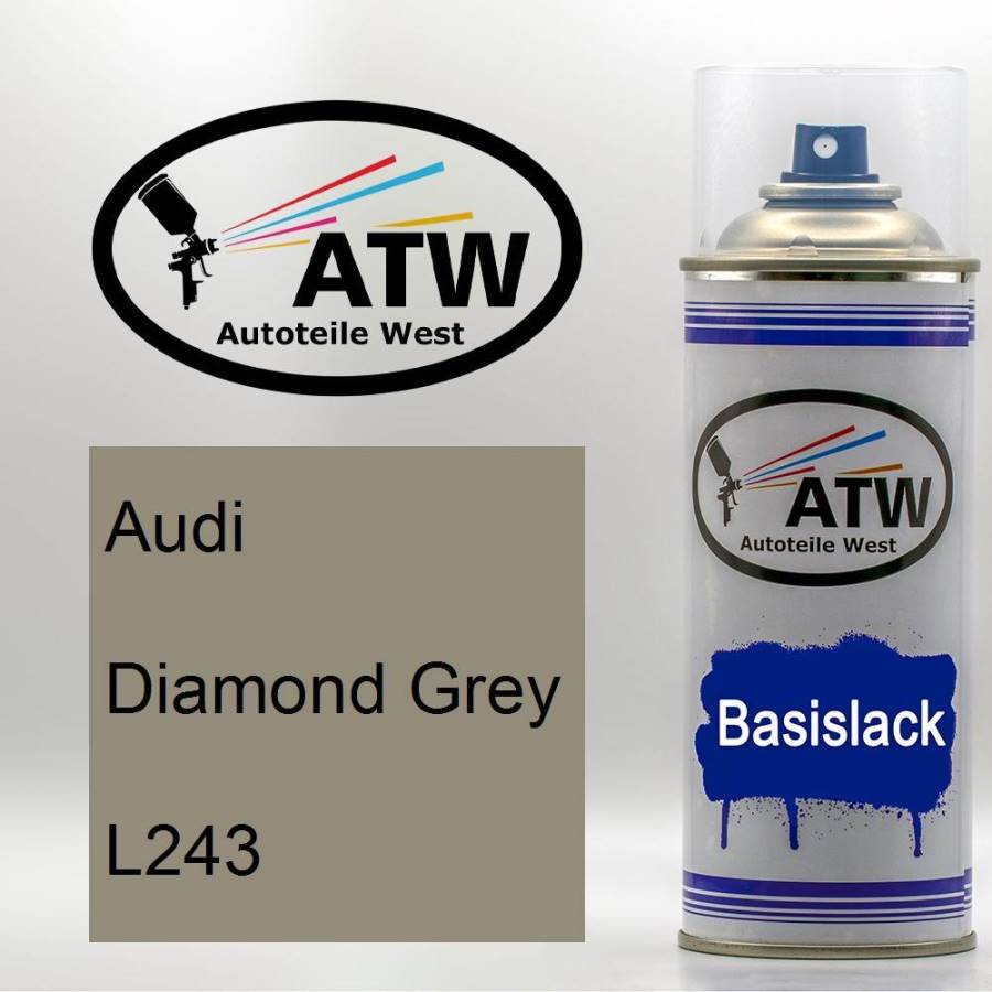 Audi, Diamond Grey, L243: 400ml Sprühdose, von ATW Autoteile West.